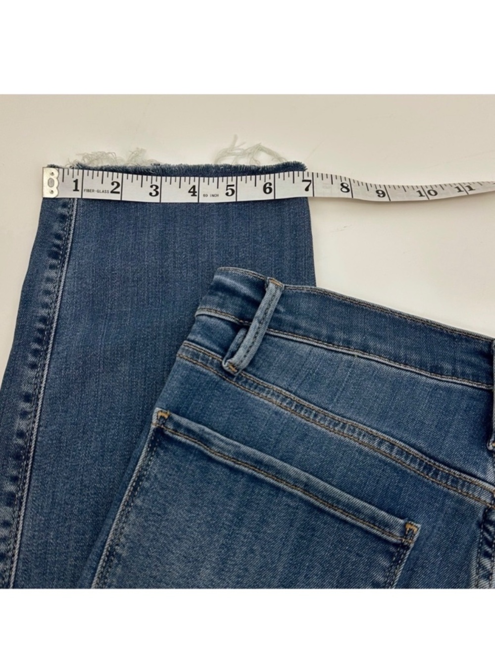FRAME Le Sylvie Slender Straight Jeans Women’s Size 27 Raw Hem Stretch Denim - Picture 8 of 15